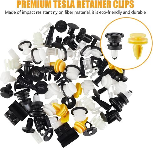 72 PCS Tesla Clips Bumper Fender Liner Push Retainer Fastener Clips for Tesla Body Interior and Exterior Retainer Fastener Clip, 20 Popular Sizes Tesla Fasteners Tesla Rivets Tesla Accessories in Saudi Arabia