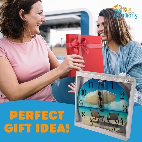 ساعة حائط زجاجية على شكل حورية البحر جديدة 13"X 13" لديكور المنزل على الشاطئ البحري البحري البحري in Kuwait