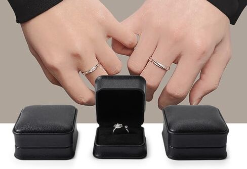 بابتن الجلود الإسورة صندوق المخملية الأساور حقيبة للتخزين صندوق هدايا مجوهرات (أسود) in Kuwait