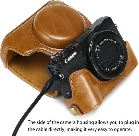 Hargedis for Canon Powershot G7X Mark III/ G7X Mark II Camera Case, PU Leather Camera Case for Canon Powershot G7X Mark III DSLR Camera Bag in Kuwait