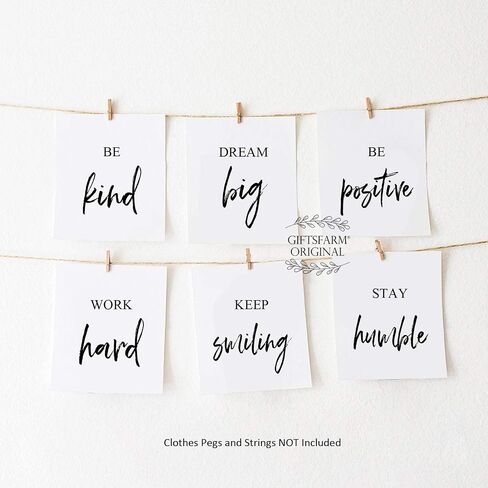 GIFTSFARM Vintage Posters, Retro Wall Art, Retro Poster for Room Aesthetic, Cute Wall Decor, Positive Quote Poster for Bedroom Dorm Classroom, Inspirational Wall Art (Set of 6, 8 x 10 in, Unframed) in Saudi Arabia