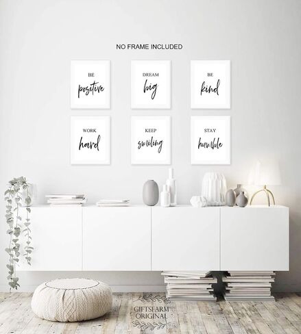 GIFTSFARM Vintage Posters, Retro Wall Art, Retro Poster for Room Aesthetic, Cute Wall Decor, Positive Quote Poster for Bedroom Dorm Classroom, Inspirational Wall Art (Set of 6, 8 x 10 in, Unframed) in Saudi Arabia