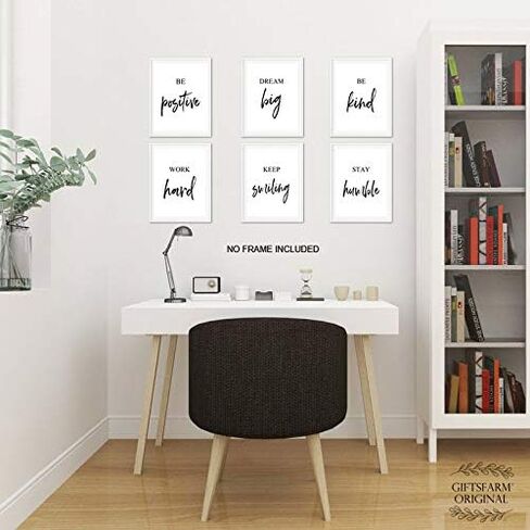 GIFTSFARM Vintage Posters, Retro Wall Art, Retro Poster for Room Aesthetic, Cute Wall Decor, Positive Quote Poster for Bedroom Dorm Classroom, Inspirational Wall Art (Set of 6, 8 x 10 in, Unframed) in Saudi Arabia