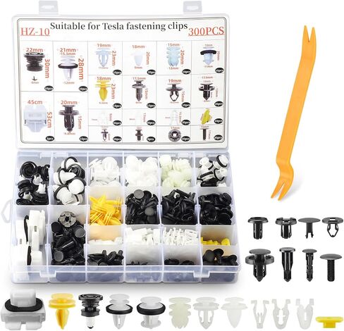 72 PCS Tesla Clips Bumper Fender Liner Push Retainer Fastener Clips for Tesla Body Interior and Exterior Retainer Fastener Clip, 20 Popular Sizes Tesla Fasteners Tesla Rivets Tesla Accessories in Saudi Arabia