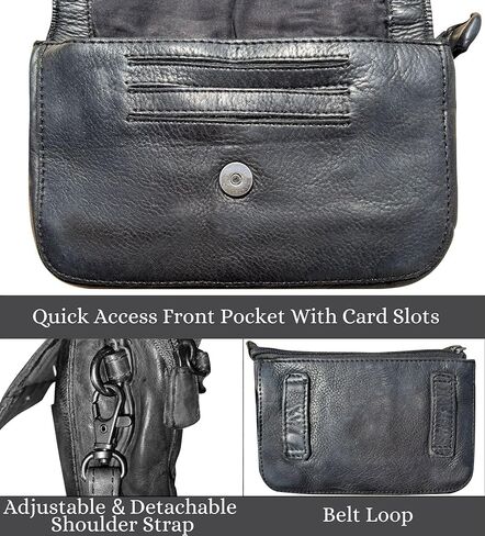 محفظة جلدية للنساء من RUSTIC TOWN - حقيبة كتف ومحفظة كتف للسفر وحقيبة خصر in Kuwait