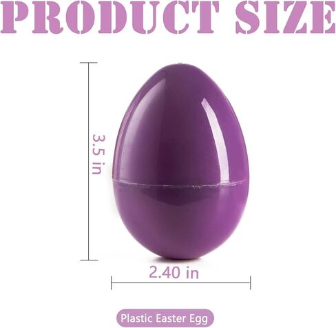 24PCS Easter Eggs Empty,3.5" Plastic Easter Eggs Fillable, 6 Colors - Easter Basket Stuffers for Kids Party Favors, Hunt, Classroom Prizes, Hanging Easter Eggs Bulk with Ribbon in Kuwait