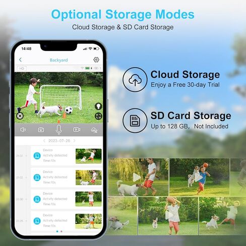 كاميرا ACABEA WiFi 1080P كاميرات مراقبة منزلية تخزين سحابي/بطاقة SD in Kuwait