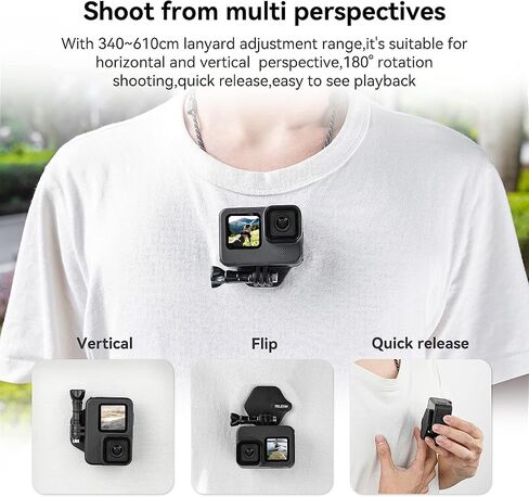 TELESIN Magnetic Chest Mount with Neck Strap for GoPro and iPhone in Saudi Arabia