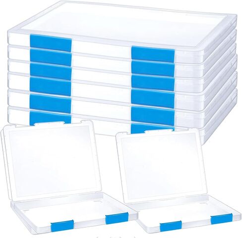 6 Pack A4 File Portable Project Case, Plastic Storage Box for 8.5" x 11" Letter Paper, Documents Magazines Holder Scrapbook Paper Storage Boxes (blue) in Saudi Arabia