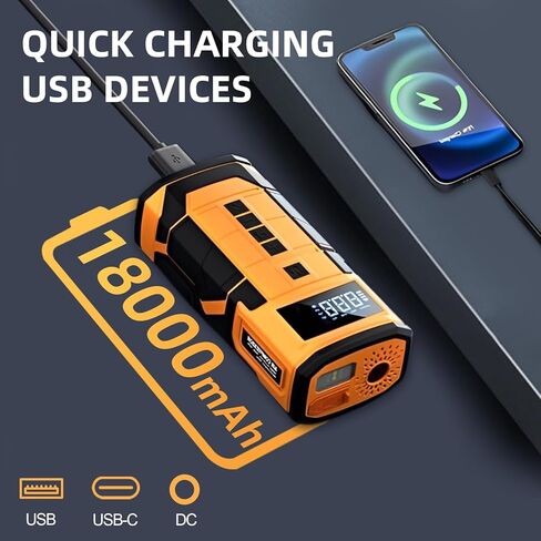 منفاخ إطارات تيسلا محمول، ملحقات تيسلا موديل 3 Y S X، مضخة إطارات تيسلا مع 2 في 1 150 رطل لكل بوصة مربعة لاسلكية 12 فولت تيار مستمر مصباح LED للسيارة والدراجات والبالونات in Kuwait