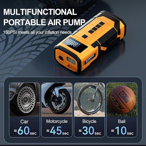 منفاخ إطارات تيسلا محمول، ملحقات تيسلا موديل 3 Y S X، مضخة إطارات تيسلا مع 2 في 1 150 رطل لكل بوصة مربعة لاسلكية 12 فولت تيار مستمر مصباح LED للسيارة والدراجات والبالونات in Kuwait