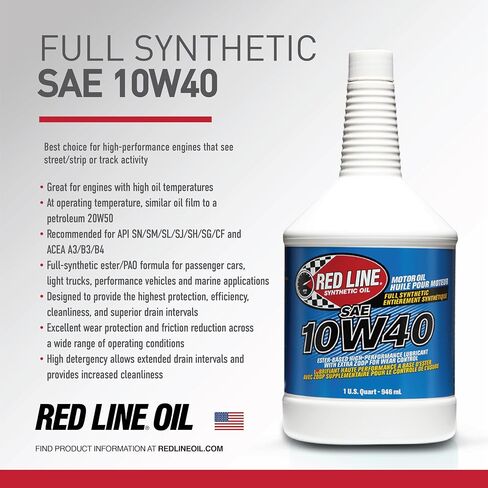 Red Line (11405) SAE 10W40 Fully Synthetic Motor Oil - Gallon in Saudi Arabia