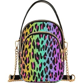 Unicorn Background with Rainbow Crossbody Handbags for Women Casual Leather Shoulder Phone Purse