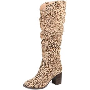 Journee Collection Womens Aneil Slouch Boot with Slouchy Vegan Suede and Inside Zip Closure, Black (Wide Calf), 8.5