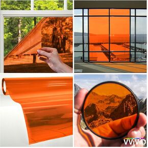VViViD Transparent Colorful Vinyl Window Tinting Sheets (1.49ft x 5ft, Dark)