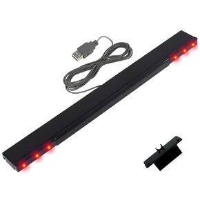 Dolphin Bar USB Wii Sensor Bar, Wii Infrared Ray Motion Sensor Bar for Nintendo Wii/Wii U Console Black
