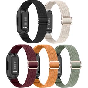 5 Pack Stretchy Nylon Compatible with Fitbit Inspire 3 Bands for Women Men, Elastic Adjustable Soft Sport Strap Replacement Wristband for Fitbit Inspire 3 Bands