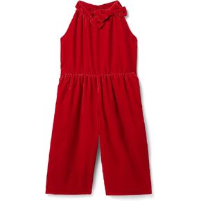 Janie and Jack Girl's Velour Romper (Toddler/Little Kids/Big Kids) Red 5 Little Kid