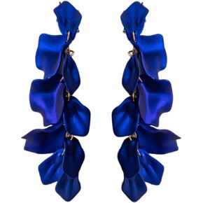 Long Colour Acrylic Rose Petal Drop Dangle Earrings Fashion Bohemian Resin Flower Petal Layered Statement Tassel Earrings for Women Girls Gift