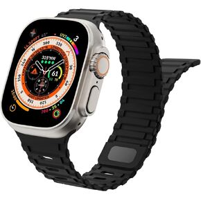 Magnetic Bands for Apple Watch Ultra/2 Band 49mm 45mm 44mm 42mm iWatch band 40mm 41mm 38mm Women/Men,Soft Sport Silicone Strap wristband for Apple watch series 9/8/7/6/5/4/3/2/SE 40 44 38 42 41 45 mm