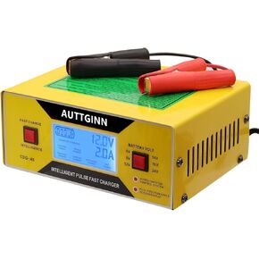 8 Volt Battery Charger 0-10A Smart Adjustable Car Battery Charger and Maintainer with Cable Clamps and Handle,Smart Trickle Charger for Automotive,RV,Golf cart,6/8/12/16/24V Batteries
