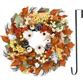 Spring Wreath Spring Decoration for Front Door 18 Inches Artificial Wreath Spring Wreath with Colorful Flowers Indoor Outdoor Decor for Home Farmhouse Door Window Spring Summer Party Supplies