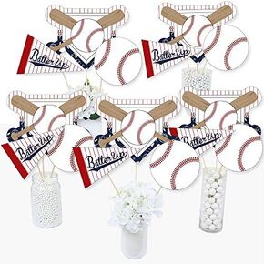 Big Dot of Happiness Batter Up - Baseball - Baby Shower or Birthday Party Centerpiece Sticks - Showstopper Table Toppers - 35 Pieces
