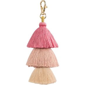 Boho Colorful Tassel Keychain - Bohemian Layered Fringe Key Ring for Women Girls Car Key Handbag Purse
