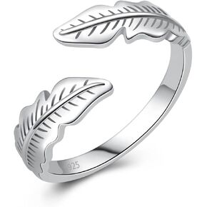 JLYY 925 Sterling Silver Handmade Ring Adjustable Open Rings for Women Keep Going Ring Encouragement Gift for Women Teens Girls