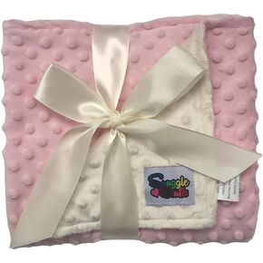 Reversible Unisex Children's Soft Baby Blanket Minky Dot (Choose Color) (Hot Pink)