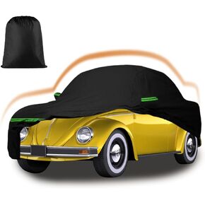Car Covers for 2014-2024 Mini Cooper 4 Door, 210T All Weather Protection Custom-fit Mini Cooper Waterproof Car Cover, w/Zipper Door and Cotton Lining, Rainproof, Dustproof and UV Proof(Black)