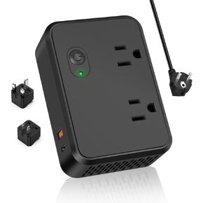 محول 220 فولت إلى 110 فولت، محول جهد 2000 وات مع 1 نوع C+1 USB+2 منافذ تيار متردد، مجموعة محول محول طاقة للأسفل للسفر الدولي - F/E،C،G،I متضمنة مقابس محول in Kuwait
