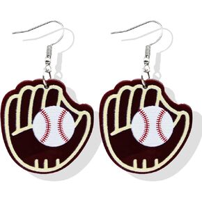 Aonklot 2Pairs Baseball Earrings for Women Baseball Stud Earrings for Mom Crystal Sport Jewelry Gifts for Teen Girls
