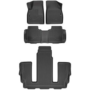 Husky Liners Weatherbeater Floor Mats | Custom Fit for 2017-2023 GMC Acadia w/2nd Row Bucket Seat | Front, 2nd & 3rd Row, 4-pc. Black