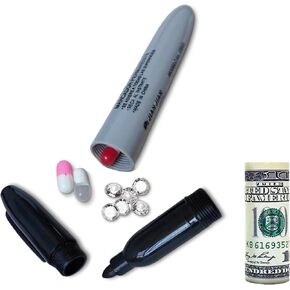 Fake Pen Diversion Safe Large Marker - Realistic Pen Diversion Safe - Hidden Secret Compartment Decoy Permanent Marker - Hide And Store Money Waterproof Storage Cash Holder Container Lock