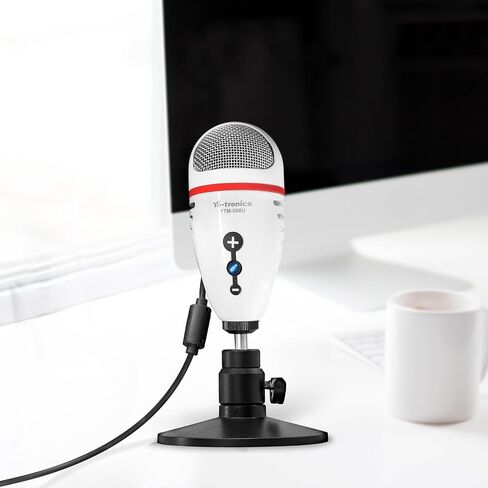 USB Condenser Podcasting Microphone PC Mic with Desktop Base for Live Streaming, Recording,Gaming, Black in Saudi Arabia