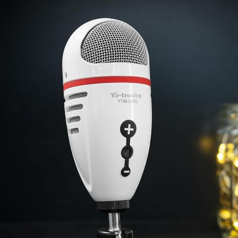 USB Condenser Podcasting Microphone PC Mic with Desktop Base for Live Streaming, Recording,Gaming, Black in Saudi Arabia