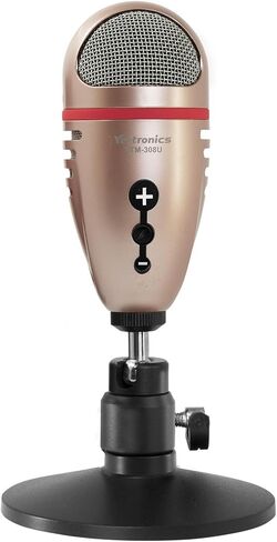 USB Condenser Podcasting Microphone PC Mic with Desktop Base for Live Streaming, Recording,Gaming, Black in Saudi Arabia