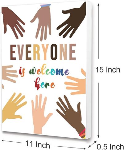 نحن نأتي في شكل إطار جميل من القماش الكتاني الجداري، التنوع الحديث، اقتباس تحفيزي، لوحة فنية جدارية قماشية جاهزة للتعليق للحانة / النادي / المقهى، 12 بوصة × 15 بوصة in Kuwait