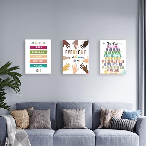 نحن نأتي في شكل إطار جميل من القماش الكتاني الجداري، التنوع الحديث، اقتباس تحفيزي، لوحة فنية جدارية قماشية جاهزة للتعليق للحانة / النادي / المقهى، 12 بوصة × 15 بوصة in Kuwait