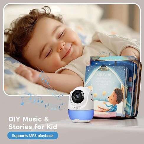 جهاز مراقبة الأطفال GUSGU 1080P، ENC (إلغاء الضوضاء البيئية) 5 بوصة جهاز مراقبة الأطفال بالفيديو بدون واي فاي مع الكاميرا والصوت، اختراق قوي للإشارة، موسيقى DIY، 5000 مللي أمبير، حامل حائط بدون حفر، بطاقة تهنئة in Kuwait