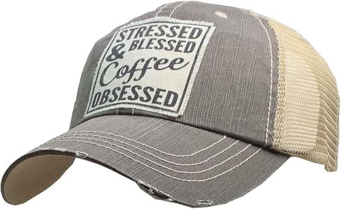 VINTAGE LIFE Distressed Baseball Caps Funny Trucker Hats with Sayings, Unisex (Drinks Well with Others (Black)), One Size in Saudi Arabia