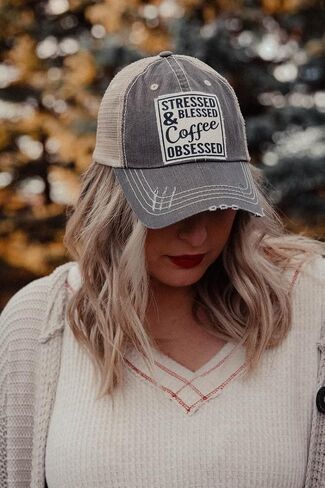 VINTAGE LIFE Distressed Baseball Caps Funny Trucker Hats with Sayings, Unisex (Drinks Well with Others (Black)), One Size in Saudi Arabia