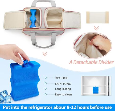 Damero Wearable Breast Pump Bag with Ice Pack Compatible with Elvie Breast Pump, Carrying Bag for Wearable Breast Pump, Bottles, Pump Parts and More, Patent Design in Saudi Arabia