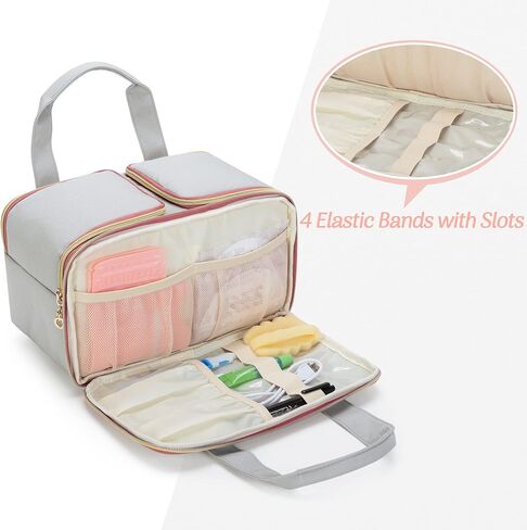 Damero Wearable Breast Pump Bag with Ice Pack Compatible with Elvie Breast Pump, Carrying Bag for Wearable Breast Pump, Bottles, Pump Parts and More, Patent Design in Saudi Arabia