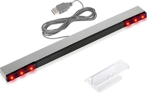 شريط مستشعر دولفين USB Wii، شريط مستشعر حركة Wii بالأشعة تحت الحمراء لوحدة تحكم Nintendo Wii/Wii U باللون الأسود in Saudi Arabia