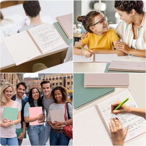 دفتر Koogel الحلزوني، مجلة للنساء 10.5 بوصة × 8.5 بوصة، دفتر ملاحظات جامعي لطيف ومجلات السفر الخضراء للهدايا واللوازم المدرسية المكتبية in Saudi Arabia