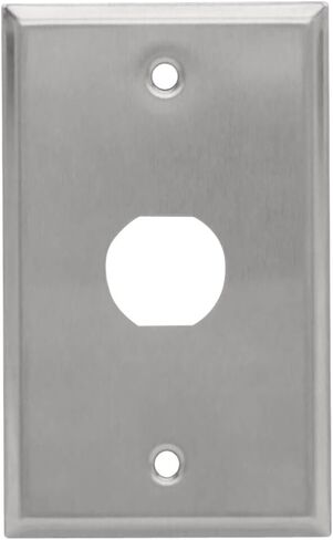 Tripp Lite RJ45 Bulkhead Wall Plate, 1 Cutout, Industrial, Metal - Stainless Steel, IP44, Single Gang, TAA (N206-FP01-IND) in Saudi Arabia