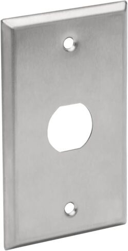 Tripp Lite RJ45 Bulkhead Wall Plate, 1 Cutout, Industrial, Metal - Stainless Steel, IP44, Single Gang, TAA (N206-FP01-IND) in Saudi Arabia