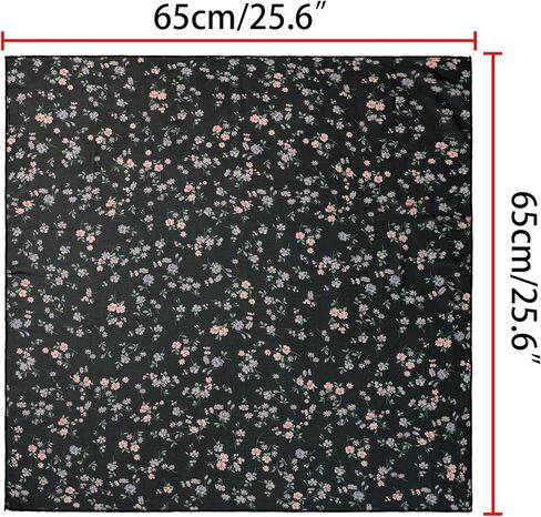 Allegra K Women Chiffon Scarves - 25.6" X25.6" - Floral Print Square Kerchief Neck Scarf Neckerchief in Kuwait